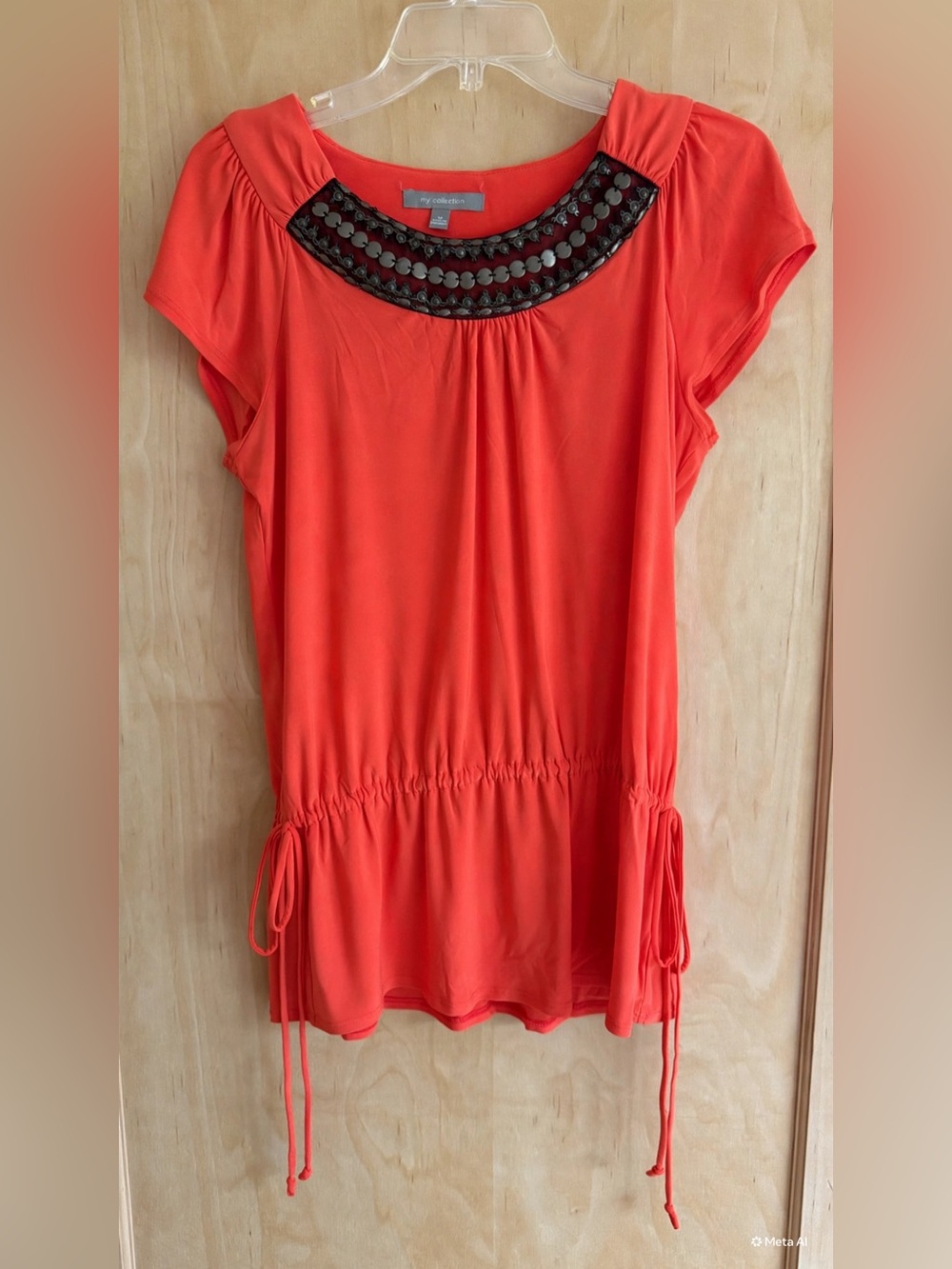 Style & co. Coral Short-Sleeve Tunic with Embellished Neckline